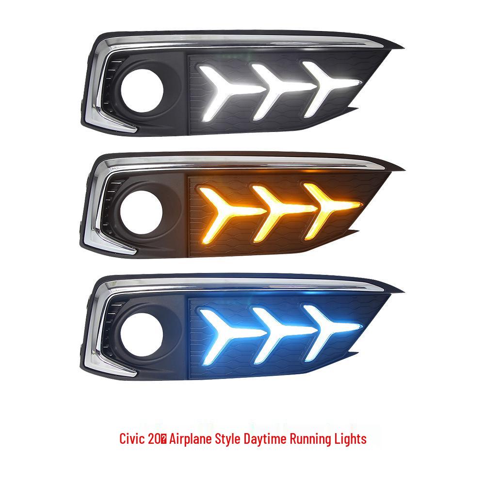 Совместимо с Honda Civic 19-20 Светодиодные ДХО Противотуманные Фары в Стиле Fishbone