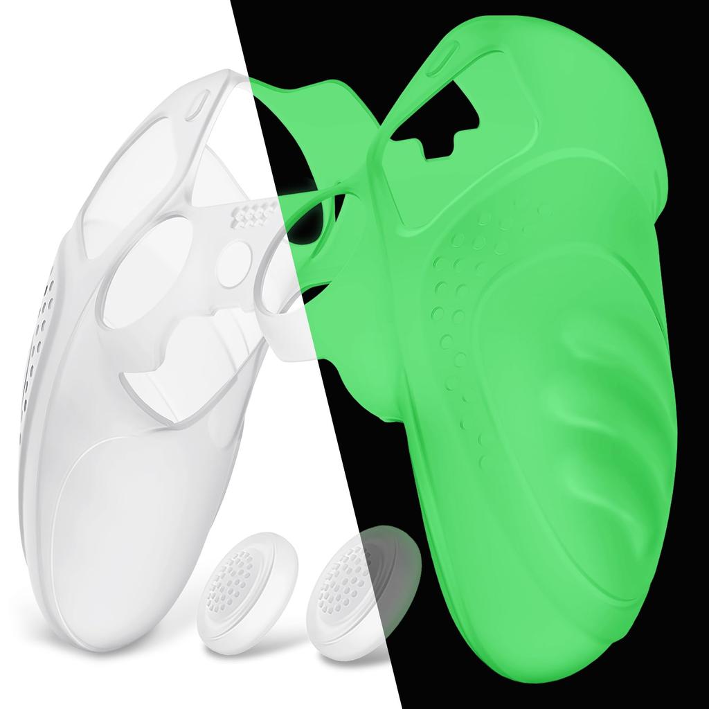 PlayVital PS5 Edge Controller Silicone Cover Soft Rubber Protector Skin with Thumb Grip Caps for PS5 Edge Wireless Edition Glow In the Non-Slip Case,