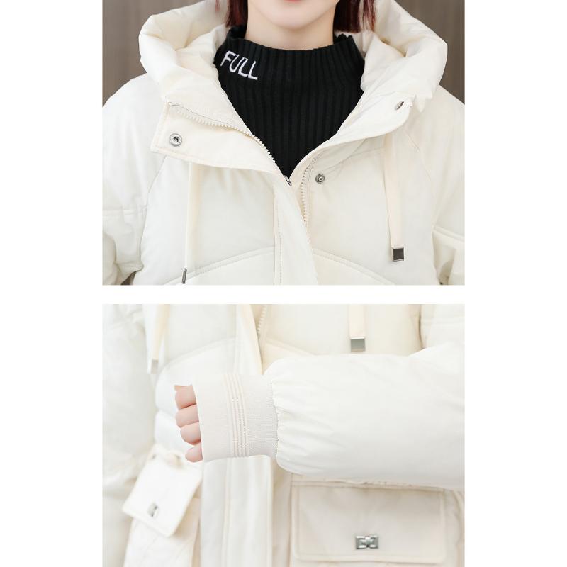 Женская куртка 3XL, зимнее утолщенное хлопковое пальто средней длины, свободная хлопковая куртка большого размера с капюшоном, модное хлопковое пальто в западном стиле