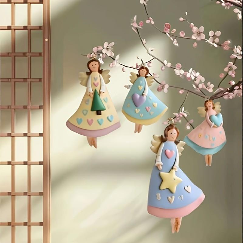 Christmas Wooden Flat Creative Retro Doll Pendant