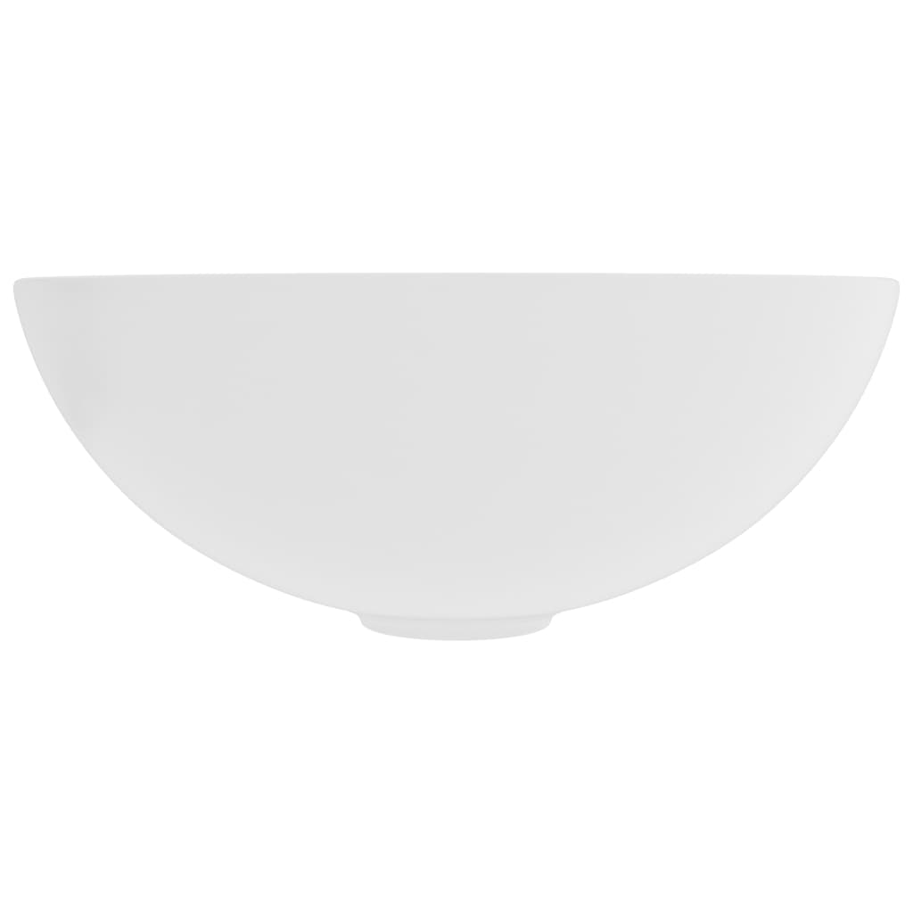 Ceramic Wash Basin Matte White Round