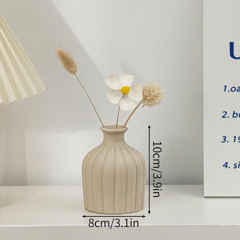 Ceramic Flower Vase Retro Table Decorative Vase Dried Flower Arrangement Pot Home Wedding Gifts Aesthetic Vase Desktop Ornament