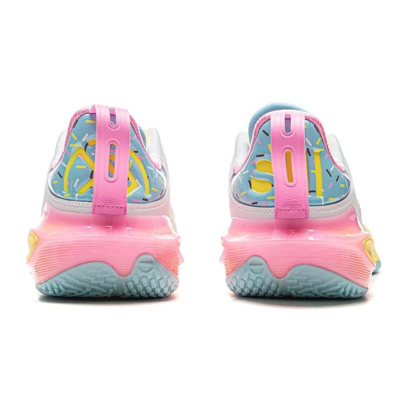 LiNing Speed 11 Men TPU Low Top Professional Basketball Shoes White Pink Blue ABAU053-71