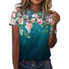 Women's Rose Flower Pattern Printing Top Fashion Summer Short-sleeved Fashion Casual Plus Size 3D Rose Printing T-shirt