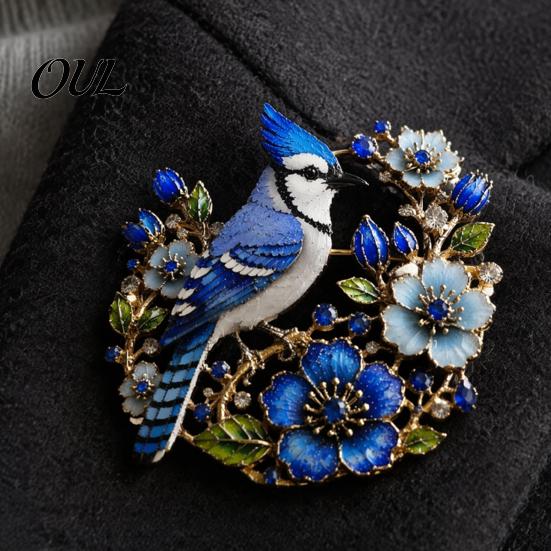 Decorative Brooch Vintage Flower Bird Pin, Alloy Lapel Pin for Coats Metal Coat Suits Dresses Scarves, Jewelry Accessory Women