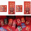 6pcs/set Chinese Style New Year Red Envelopes Cartoon Cash Envelopes  Chinese New Year