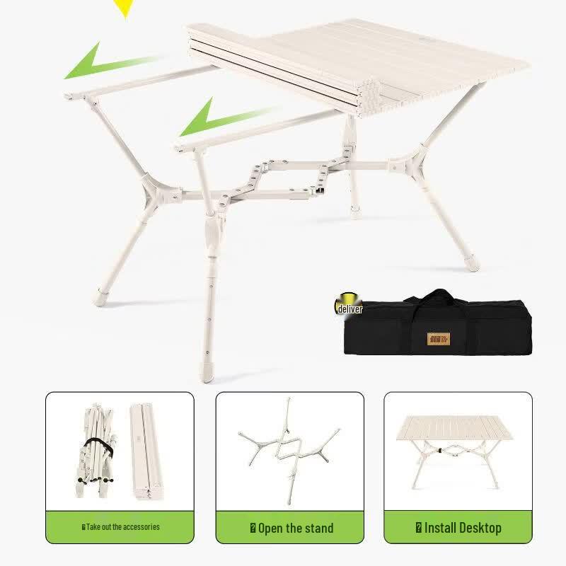 TAN XIAN ZHE Aluminum Roll-Up Camping Table Set