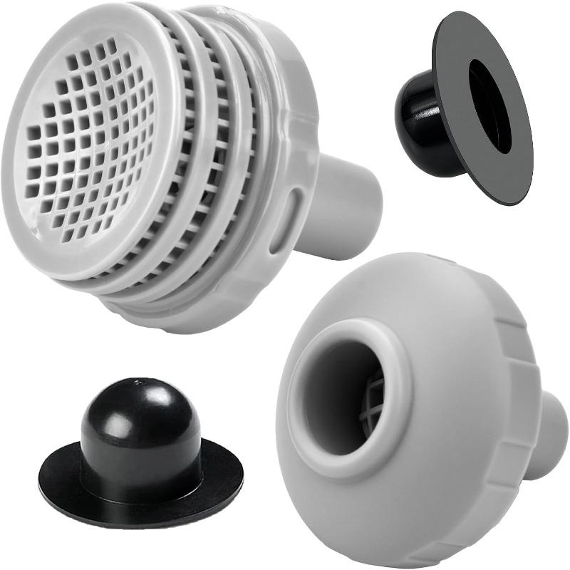 Above Ground Swimming Pool Parts Kit with 1.25" Outlet Pool Filter & Inlet Nozzle and Pool Plug Stopper, Replacement Part for Intex/Coleman