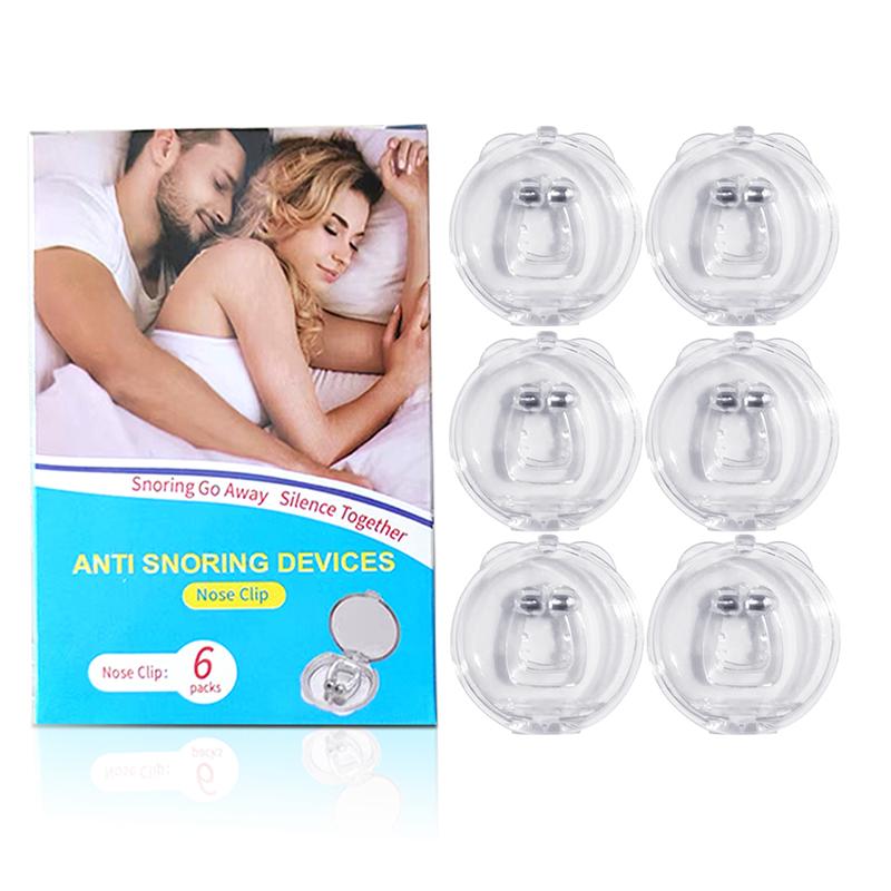 1/2/4/6/8 шт. Силиконовый Магнитный Зажим для Носа от Храпа Stop Snoring С Футляром Легкое Дыхание Улучшение Апноэ Сна Защитное Устройство Ночное