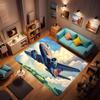 Soft Airplane Area Rug, Area Foldable Rectangular Rug, Cartoon Airplane Print Rug, Washable  Rug with Rubber Non-Slip Rug