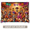 The colorful Mexican Festival of Death spotlight background for birthdays Christmas and Thanksgiving - colorful skulls