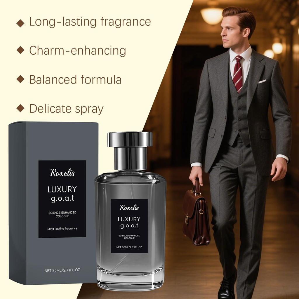 Roxelis elegant fragrance of flowers and trees men's perfume, warm, woody and calm fragrance, mature commuter dating, neutral light fragrance 80ml