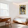 Vintage Yellow Black Graphic Metal Tin Sign Retro Art Poster for Home Bar Cafe Man Cave Decor