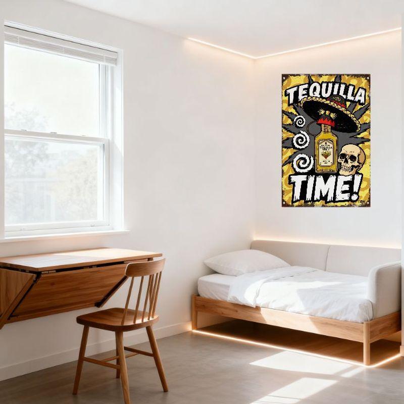 Vintage Yellow Black Graphic Metal Tin Sign Retro Art Poster for Home Bar Cafe Man Cave Decor