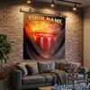 Custom Name As Monaco Crest Hanging Tapestry Background Tapestry for Bedroom Living Room Dorm,Home Party Wall Decoration,Fan Gifts