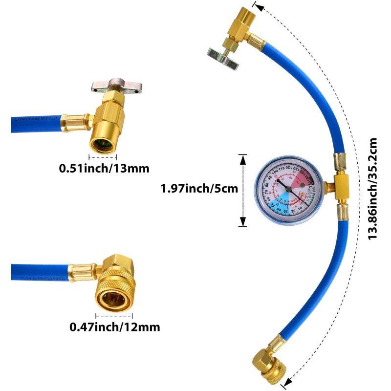 3 шт., комплекты клапанов для прокалывания хладагента для автомобильного кондиционера, U-зарядный шланг, банка с хладагентом