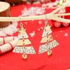 Vintage Metal Christmas Tree Long Drop Earrings for Fashion Women Female Holiday Party Jewelry Acccessories Christmas Gift