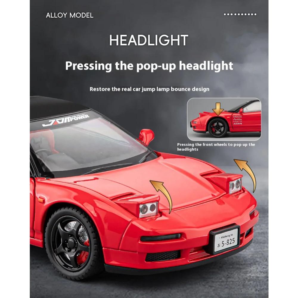 1/22 Honda Cool NA1 Сплав Модель, Крутой Звук и Свет, Изысканные Настольные Украшения, Лучшая Коллекция для Любителей Моделей Автомобилей