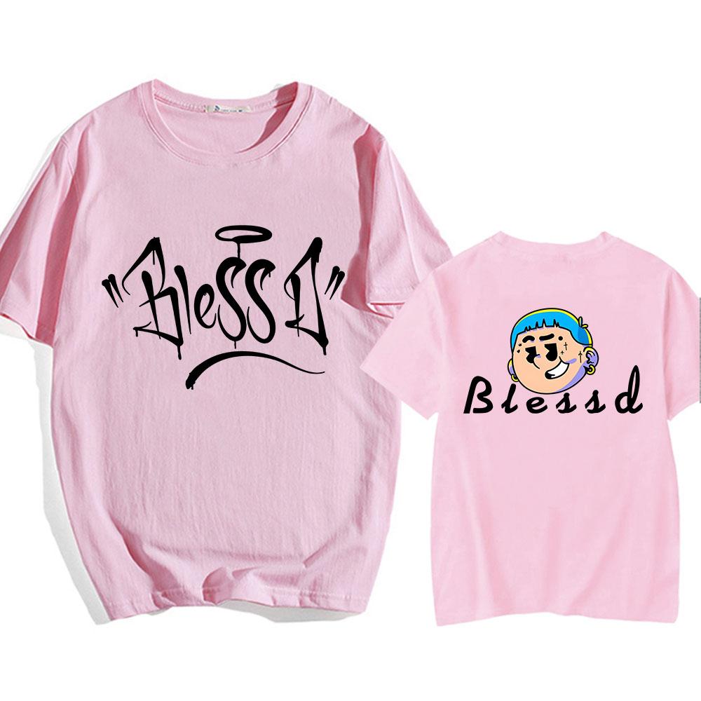 Blessd Print Tshirts Cotton High Quality Summer Unisex Tee-shirt Ropa Hombre Camisetas Short Sleeve O-neck Men Women T-shirt Tee