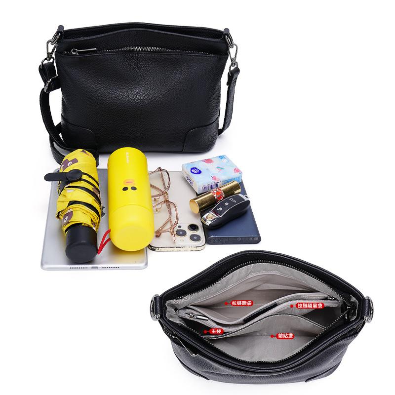 Натуральная кожаная сумка среднего возраста, сумка-мессенджер через плечо, женский рюкзак-ведро, большая вместимость, для свекрови и тещи, мягкая кожа