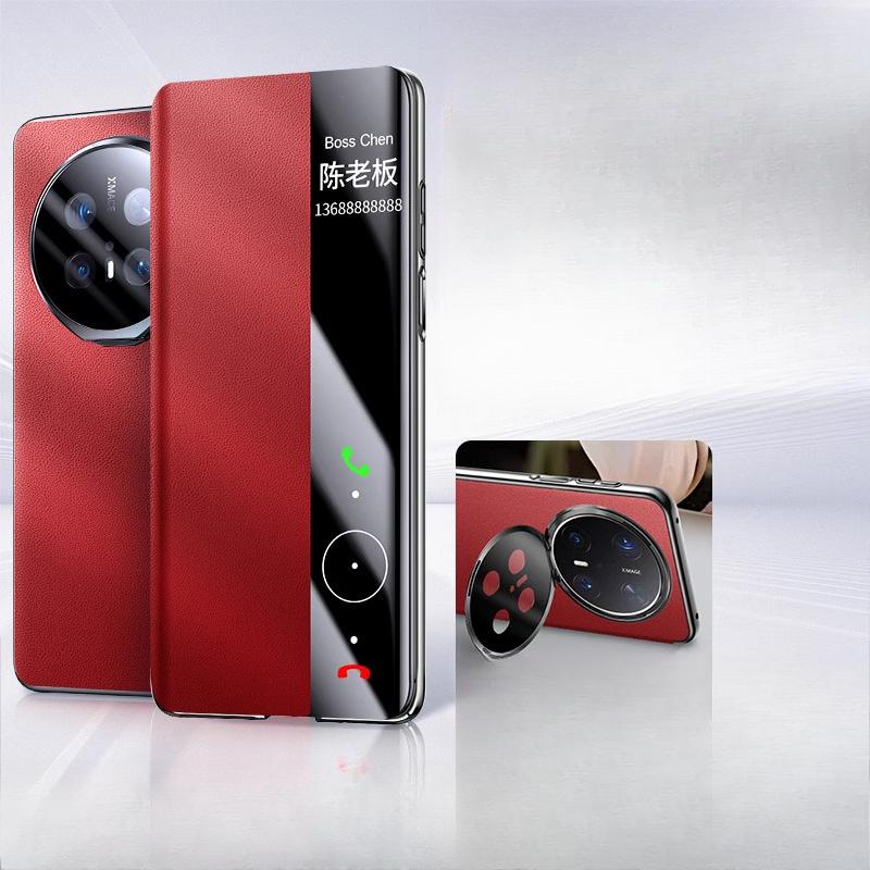 Чехол-подставка для телефона Huawei Mate70pro Всесторонний чехол-книжка HUAWEI Smart Window M70 Мужской кожаный чехол