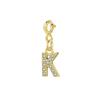 Trendy Gold Color Micro-inserts Zircon Alphabet Charm DIY Making Letter Pendant Necklace Bracelet Accessories Fashion Jewelry