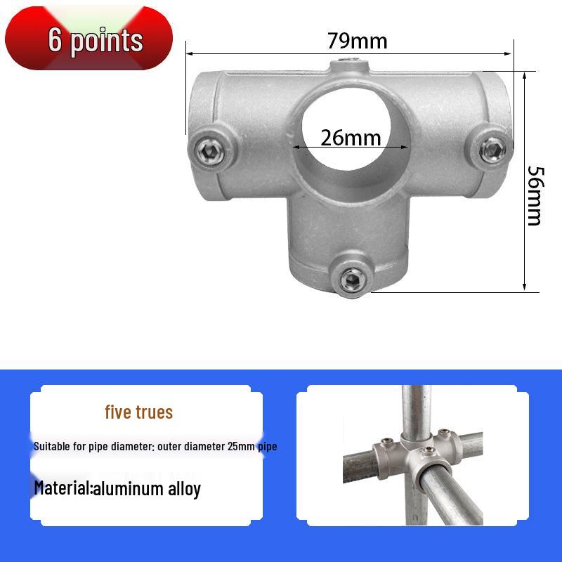 20/25/32mm Steel Pipe Connector: Galvanized 6-Point Round Elbow Joint Fastener