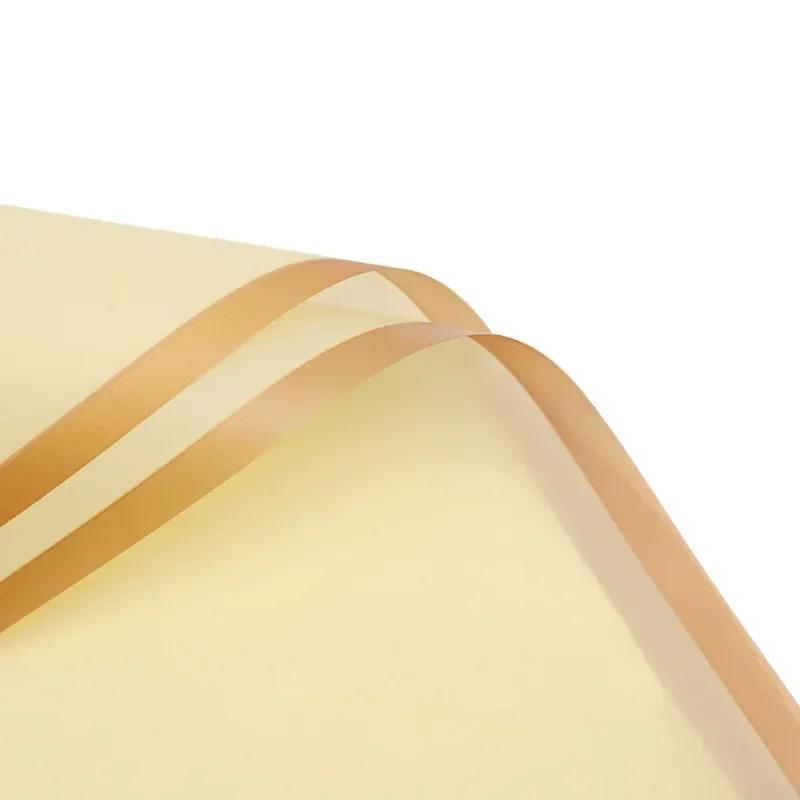 20 листов упаковочной бумаги для цветов с золотой каймой и розами в корейском стиле, полупрозрачная подарочная упаковка для флористических букетов, упаковочный материал