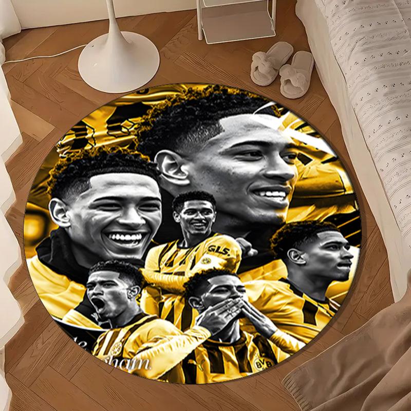 1PC Victory Jude Celebration Round Rug for Livingroom,Bedroom, Palyroom, Chair Rug, Area rug, Circle Carpet, Large Size Fan Christmas gift