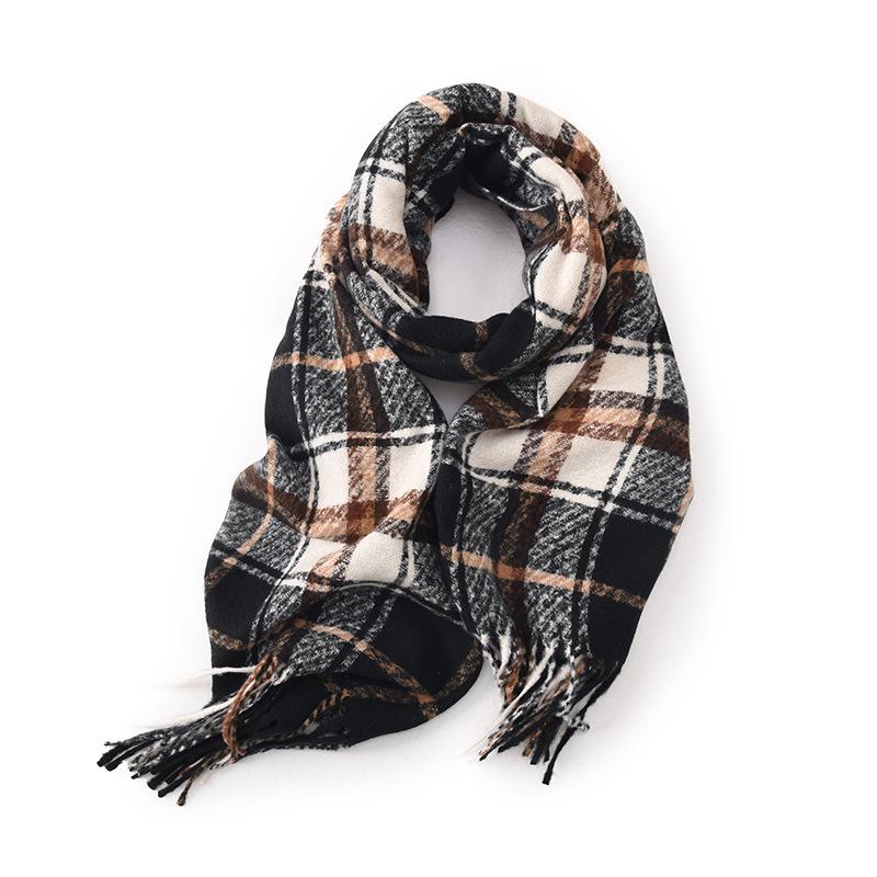 Deqing Siyue Autumn and Winter Imitation Cashmere Plaid Warm Couple Versatile Christmas Student Niche Ladies Scarf