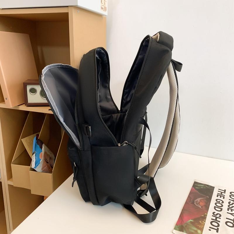 Male Large Capacity Backpack Letter Female Junior Senior High School Student Schoolbag Outdoor Travel Bag