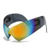 New integrated cat-eye sunglasses, European and American style with a large frame one-piece for YK who loves sunglasses