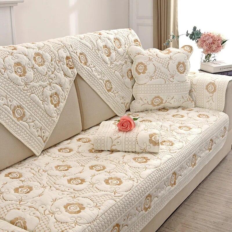 Хлопчатобумажная подушка для дивана, противоскользящее полотенце для дивана, зимнее украшение для гостиной, наволочка, толстая спинка, чехол для дивана, наволочка