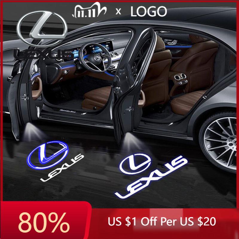 WDM2 2026 Hot Interior Stickers Led Car Door Welcome Laser Projector Logo Night Light Wireless For Lexus ES LM LX GX LC RZ IS CT GS R