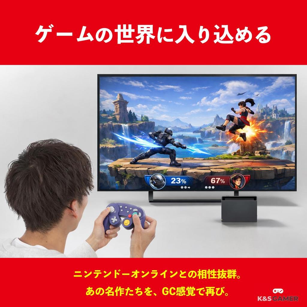 Управление x контроллер для 2 USB-зарядки поддержка совместимый [GC-style Wireless] GameCube-style Switch/Switch Вибрация, Турбо, ПК/Steam (военно-морской флот)