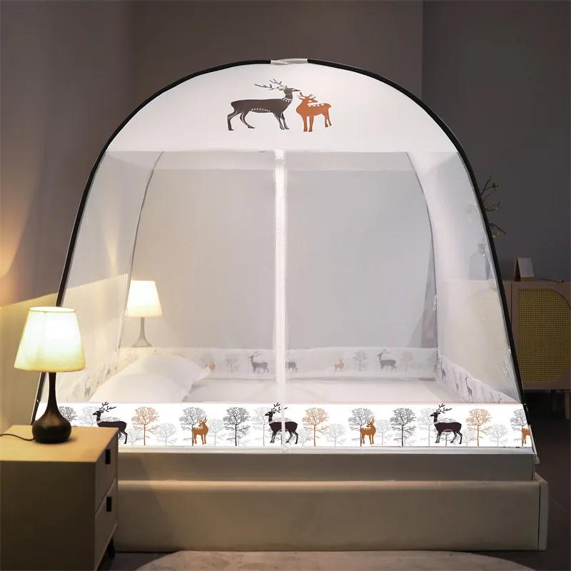 Foldable Bunk Mesh Net Breathable Mosquito Net Simple Yurt Mosquito Net Portable Camping Tent Single Double Bed Canopy for Adult