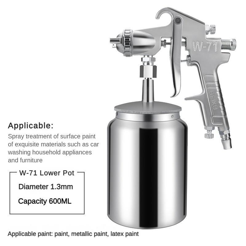 Пневматический краскопульт для латексной краски, автомобильный, мебельный, ремонтный пистолет для верхнего покрытия, распылитель из нержавеющей стали с высокой степенью распыления
