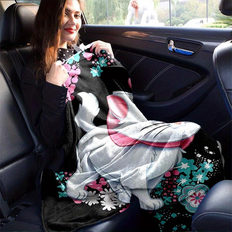 1PC Cartoon Marie Cat Print Blanket, Seasonal Universal, Home Decoration, Throw, Quilt, Soft Flannel Throw Blanket, Versatile & Cozy for Bedroom,Cute