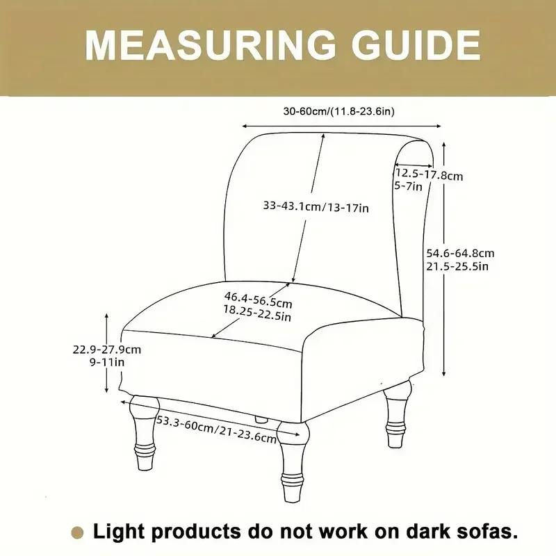 Accent Armless Chair Cover Stretch Spandex Sofa Covers Single Chair Slipcovers Solid Color for Living Room Hotel Home Decor