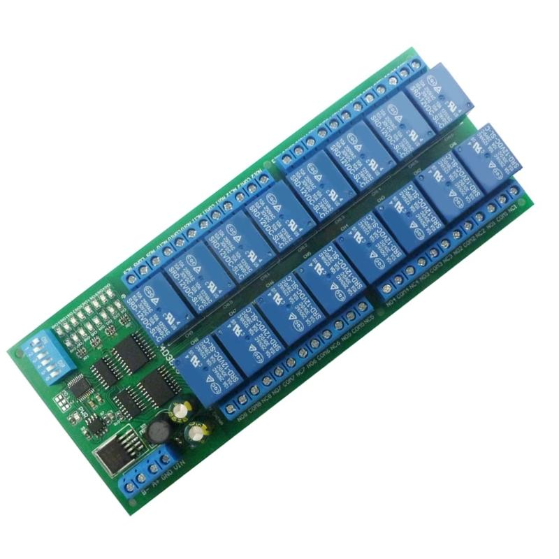 16-канальный релейный модуль RS485 с управлением Modbus RTU, плата управления умным домом для PTZ-камеры и управления двигателями