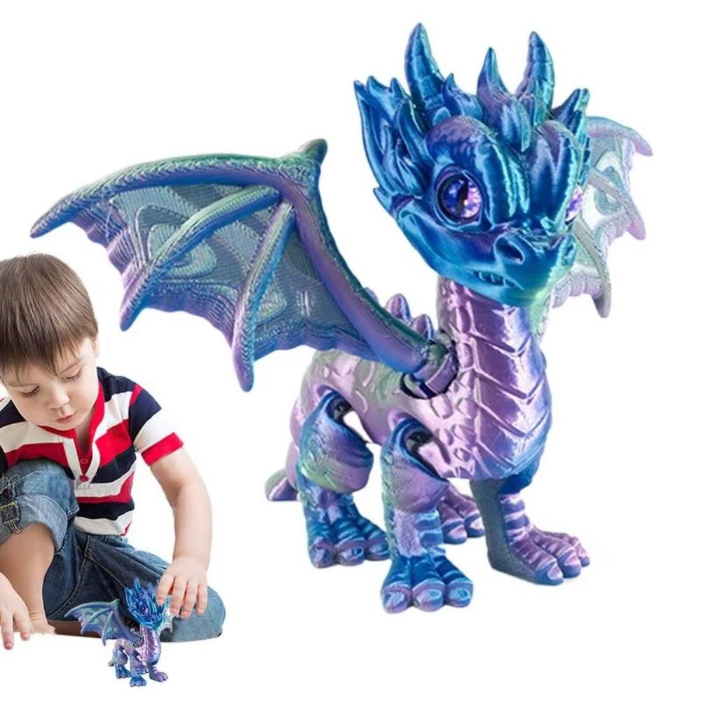 Simulation Flying Dragon Figures Articulated Dragon Model Toy 3D Printed Dragon Home Decor