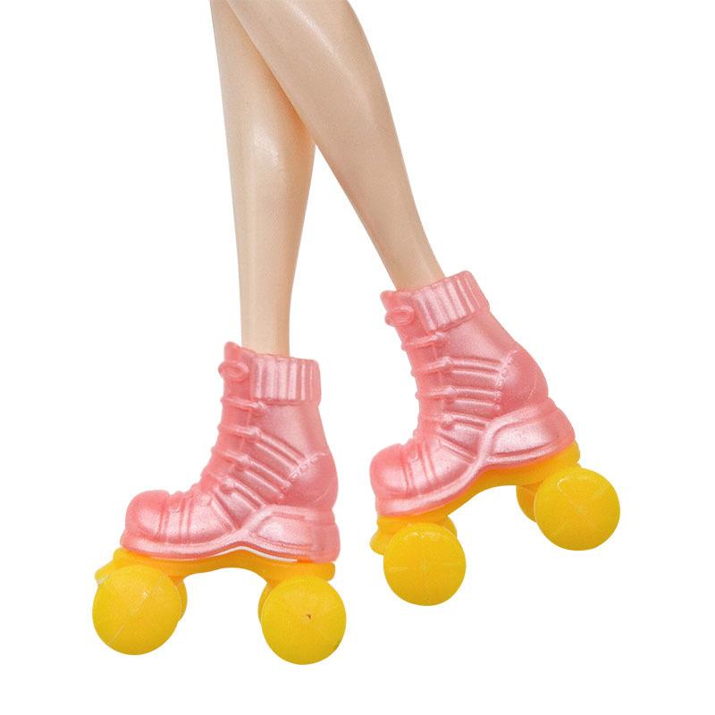 1 пара мини-роликов для куклы 30 см 1:6 миниатюрных плоских коньков для кукольного домика, обувь для детей, игрушки для ролевых игр, аксессуары для кукол
