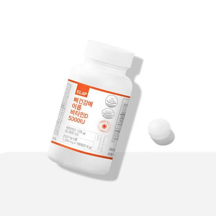 Vitamin D 5000IU for bone health 6-month supply 1,200mg x 180 tablets