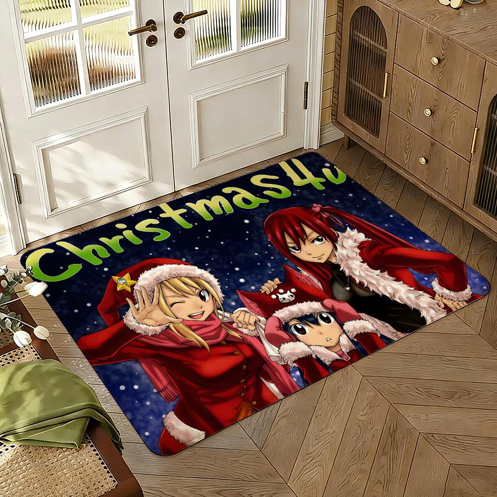 Fairy Tail Floor Mat Soft Thickened Absorbent Non-Slip Bedroom Living Room Door Mat Home Decor Flannel Rugs