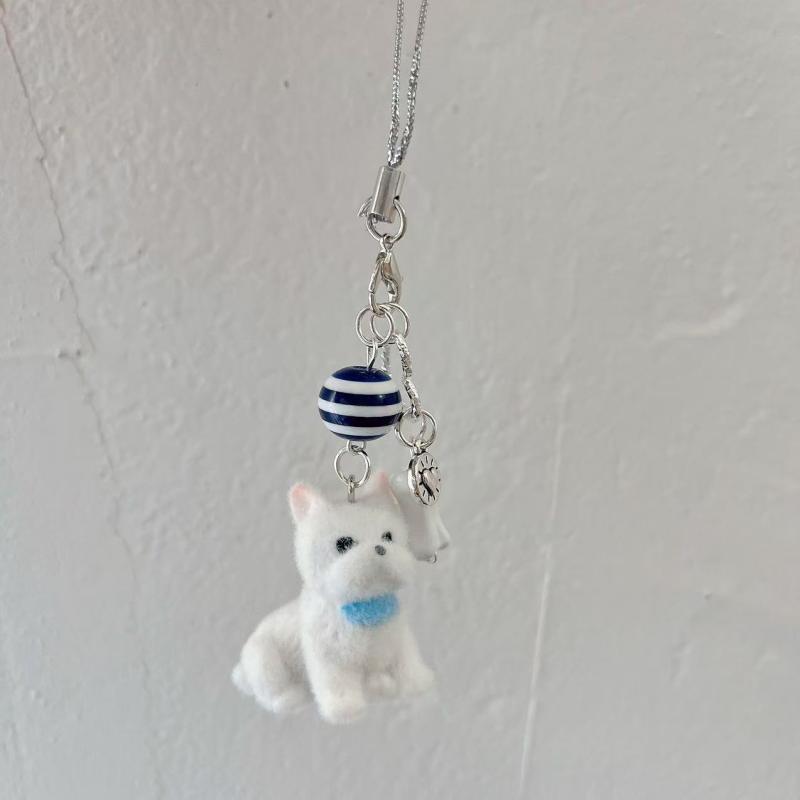 Мультяшный флокированный брелок-подвеска в виде собаки-копилки для женщин, девочек, милая подвеска для сумки, кавайная цепочка для мобильного телефона, подарки