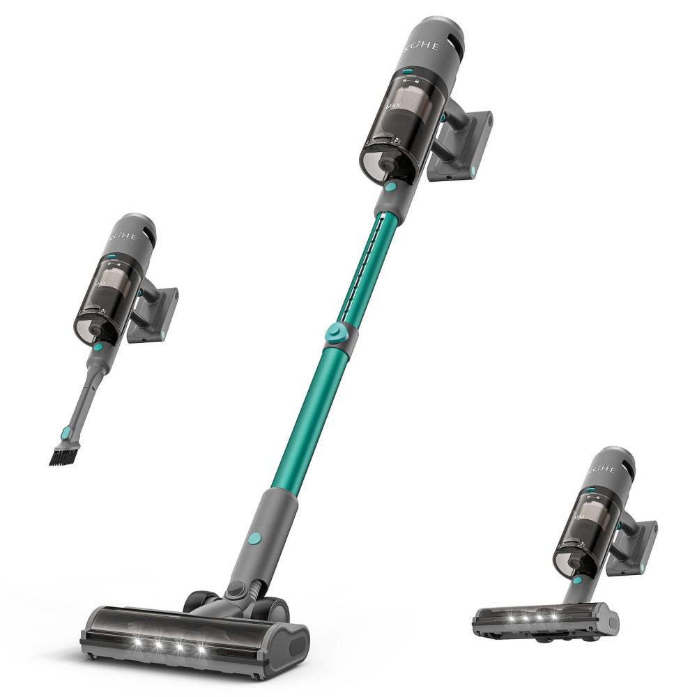 KCHE S10 Cordless Vacuum Cleaner, 33kPa 400W, 6 X 2200mAh Batteries, 55min Runtime, 6-stage Filtration, 1.5L Dust Box, Green