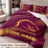 Постельное белье с принтом Brisbane Broncos, индивидуальное имя, текст, 1 пододеяльник, 2 наволочки для спальни