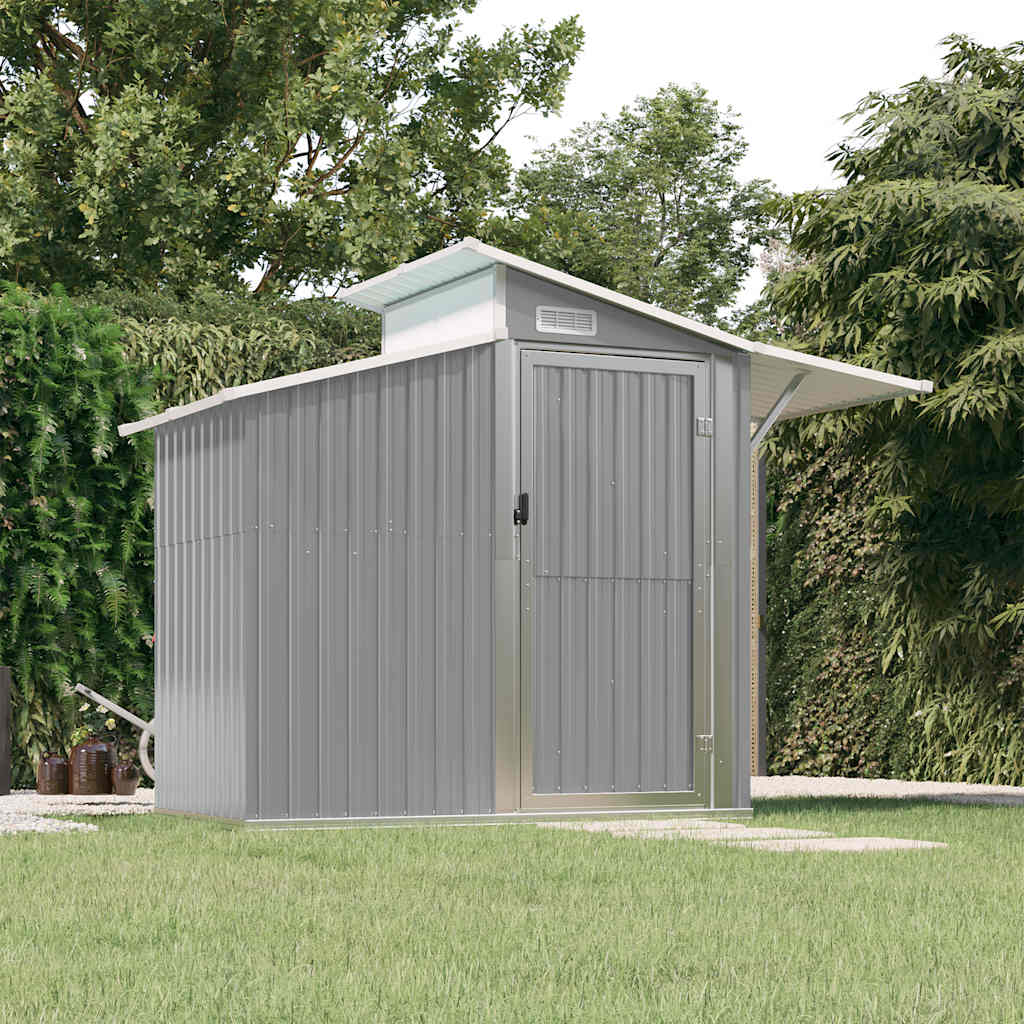 Garden Shed Gray 270 x 130 x 208.5 cm Galvanized Steel