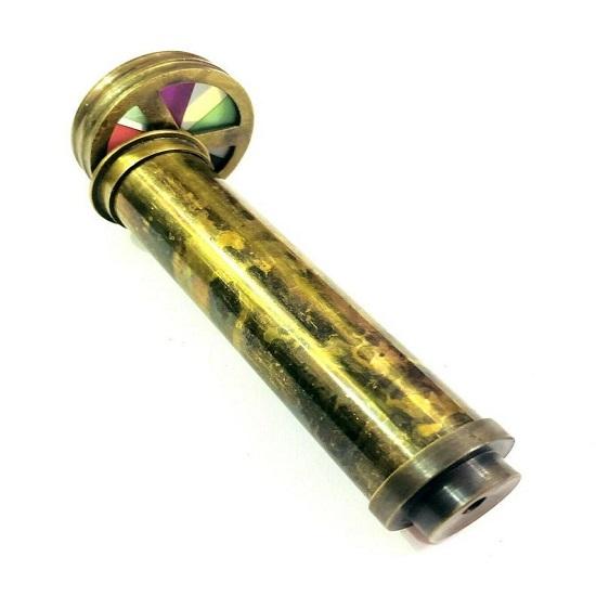 Латунный двойной вращающийся калейдоскоп в античном стиле, подарок ручной работы