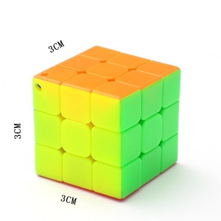 Cube Magic Cubes Stress Relief Spin Toys Gifts for Children Three Layer Key Ring Brain Teaser Toy
